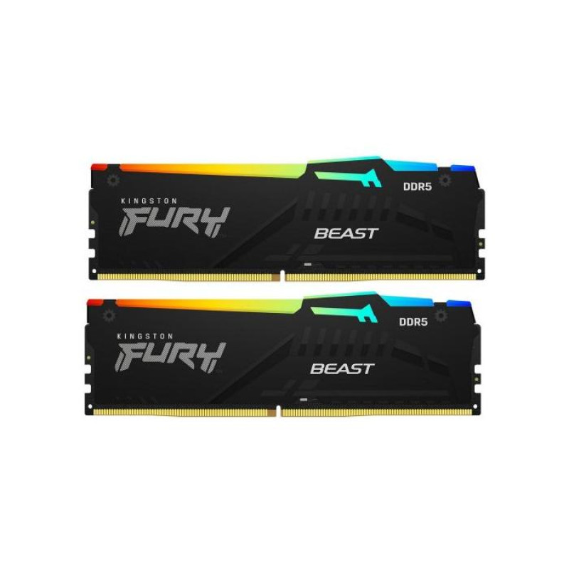 Оперативная память 128GB (Kit of 2x64GB) DDR5-5600 Kingston Fury Beast DDR5 RGB