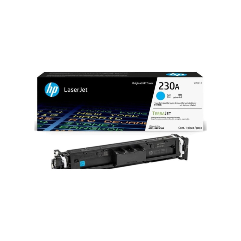 Тонер HP 230A Cyan на 1800 страниц для HP Color LaserJet Pro 4203dn, HP Color LaserJet Pro 4203dw, HP LaserJet Pro MFP