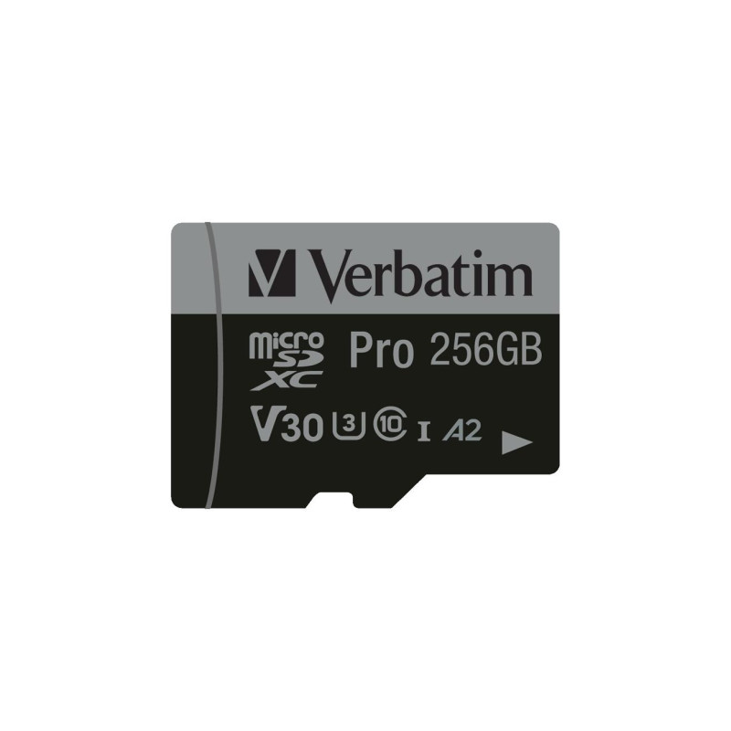 Карта памяти MicroSD MicroSD 256GB Verbatim Pro 600X + SD Adapter