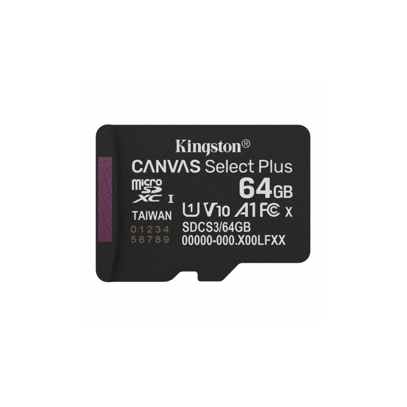 Card de memorie MicroSD 64GB Kingston Canvas Select Plus + SD adapter