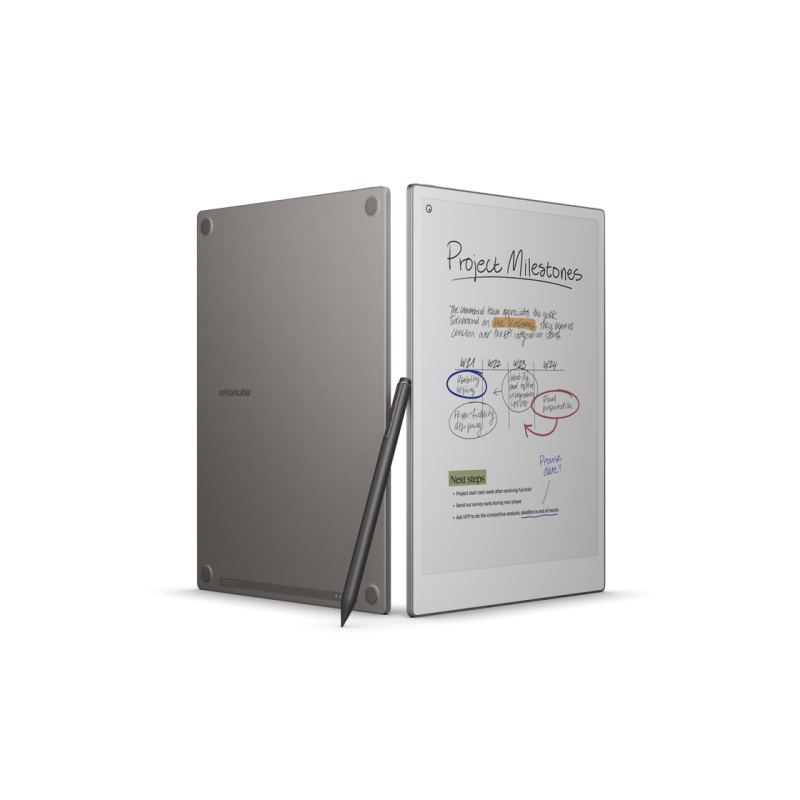 reMarkable Paper Pro Bundle with Marker Plus Book Folio Mosaic, Weave Basalt