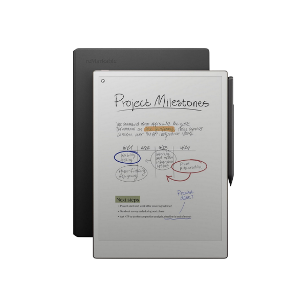 Электронная книга reMarkable Paper Pro Bundle with Marker Plus Book Folio Premium, Leather Black