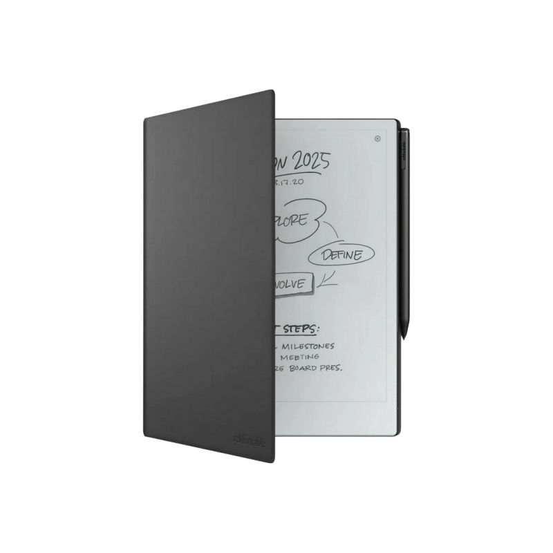 reMarkable 2 Essentials Bundle with Marker Plus Book Folio Polymer, Leather Black
