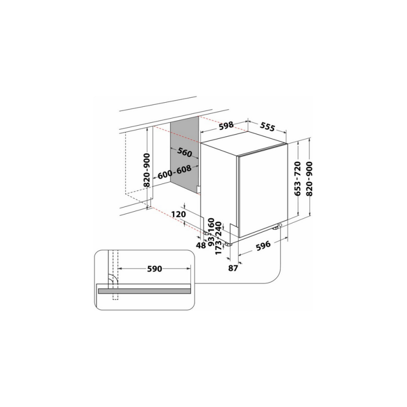 Dish Washer/bin Whirlpool WIP 4T233 PFEG B
