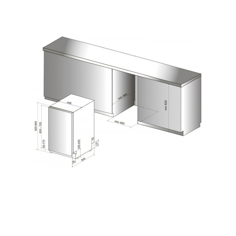 Посудомоечная машина/корзина Hotpoint-Ariston HSIO 3O35 WFE
