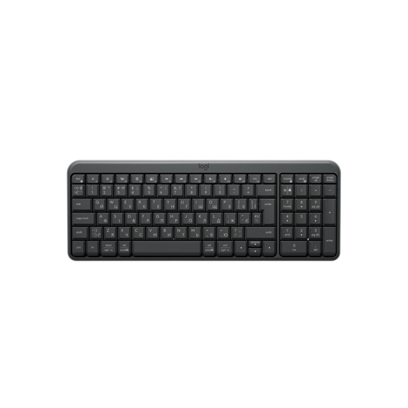 Wireless Keyboard Logitech K250, F-keys, 2xAA, 2.4Ghz+BT, EN/UA, Graphite