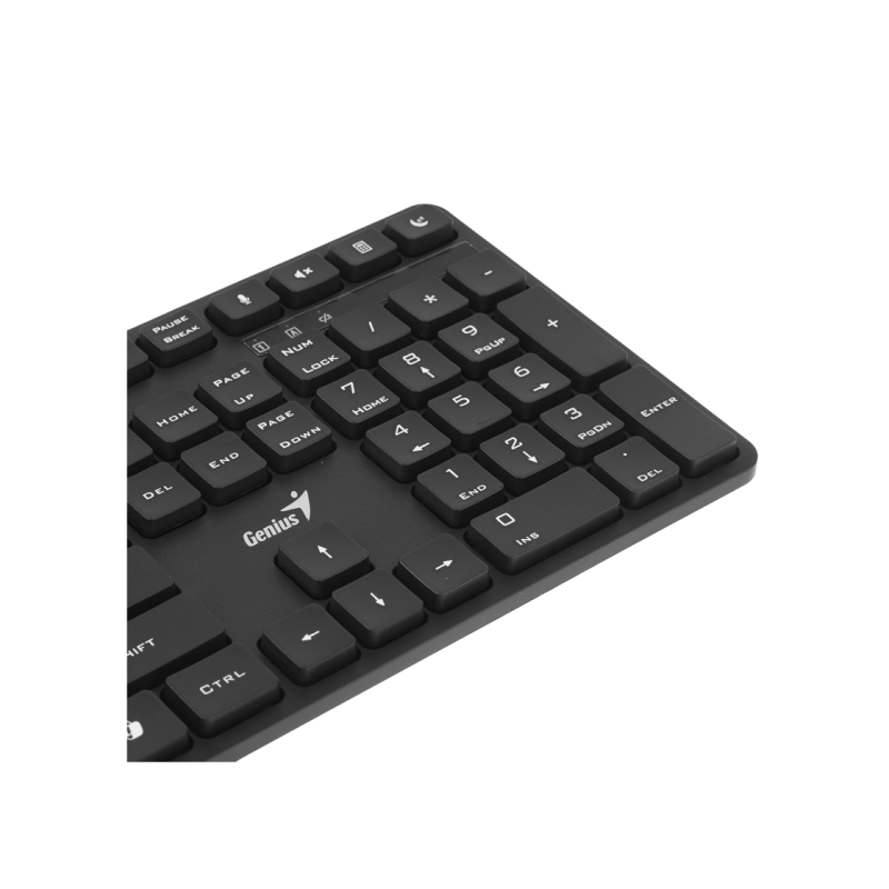 Wireless Keyboard & Mouse Genius KM-8216S, 12 Fn keys, Chocolate keycap, Silent, 1200dpi, 3 buttons, 2xAAA/1xAA