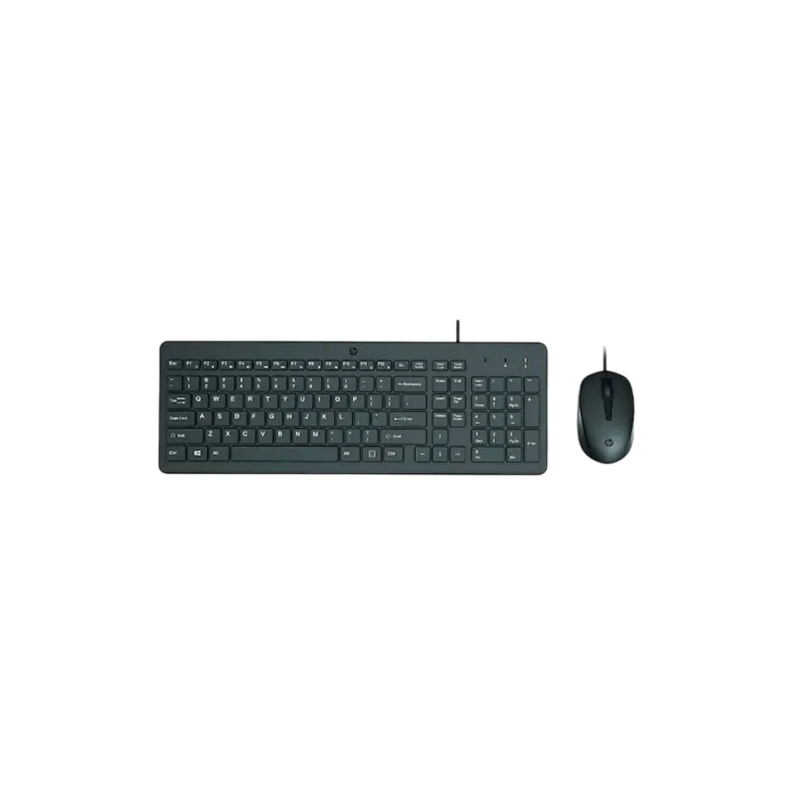 Keyboard & Mouse HP 150, Keyboard Full size; 2.5-zone layout, Mouse 3 buttons, USB, EN, Black
