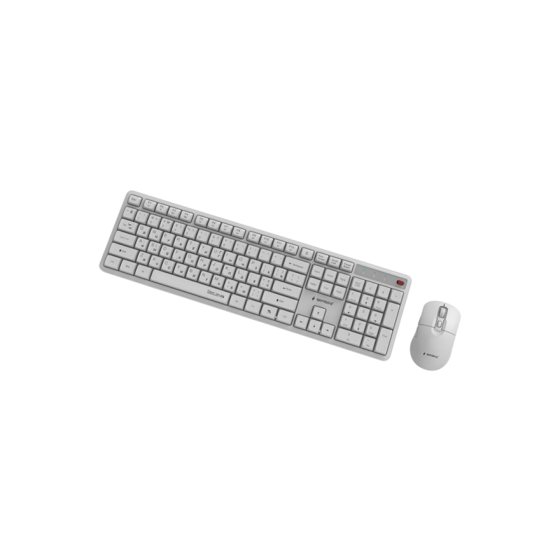 Wireless Keyboard & Mouse Gembird Silent key Pro Business KBS-WMS-01-W-CYRL, Silent, Slim , 5000dpi, 6 buttons