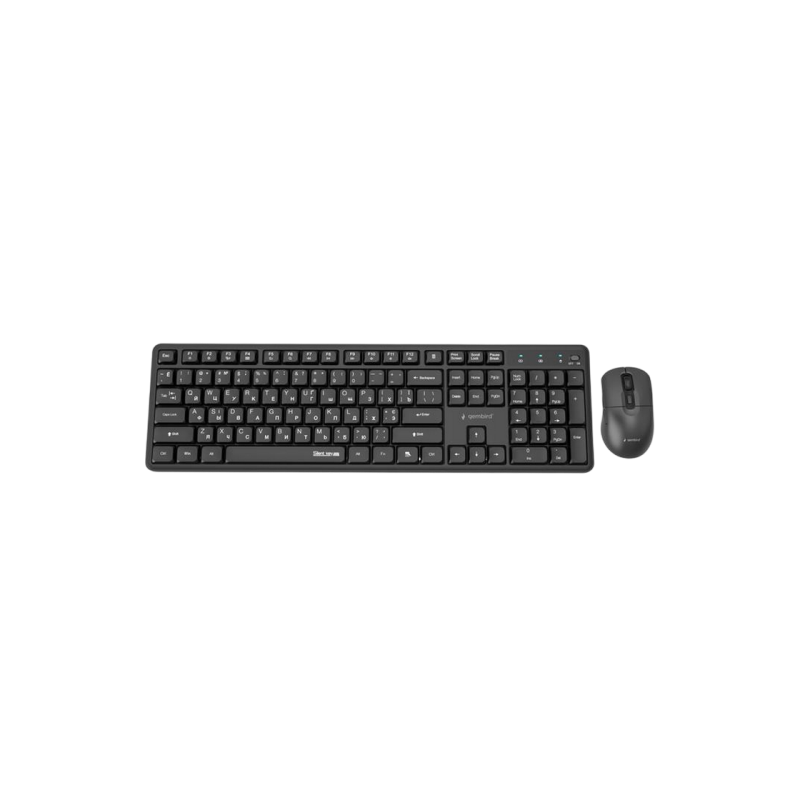 Wireless Keyboard & Mouse Gembird Silent key Pro Business KBS-WMS-01-CYRL, Slim , 5000dpi, 6 buttons,