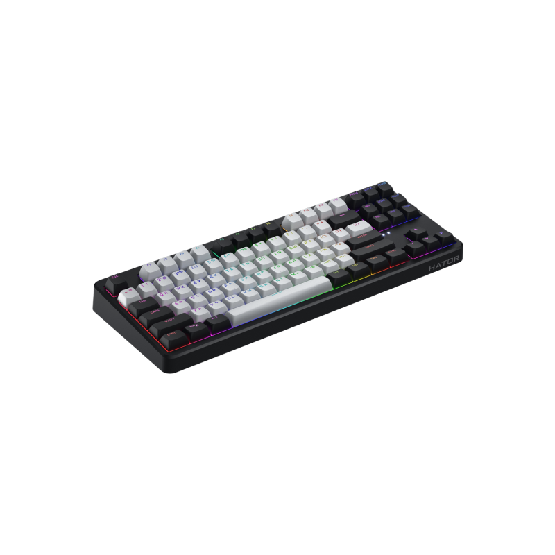 Wireless Gaming Keyboard HATOR Rockfall 3 Mecha TKL, RGB, 2.4GHz, BT5.3, USB/Type-C, EN/UA, 1.8m, 4000 мАh, Black