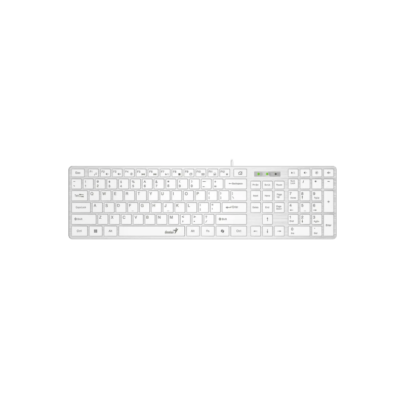 Keyboard Genius SlimStar 126, Multimedia, 12 Fn keys, Low-profile, Chocolate keycap, Smart, Brushed metal finish, 1