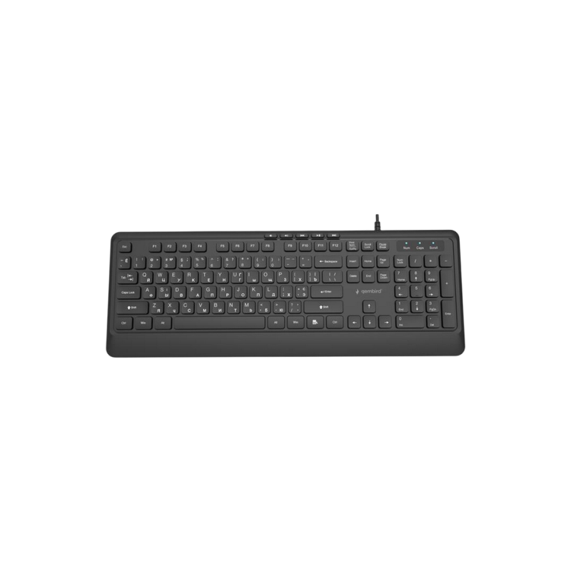 Keyboard Gembird KB-MCH-05-CYRL, Slimline, 12 FN keys, 5 multimedia keys, Chocolate type, 1.8m, USB-A + C, EN/RU,