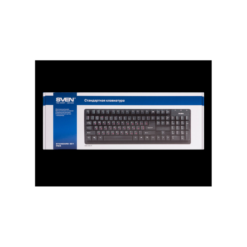Клавиатура Sven Standard 301, EN/RU, Black