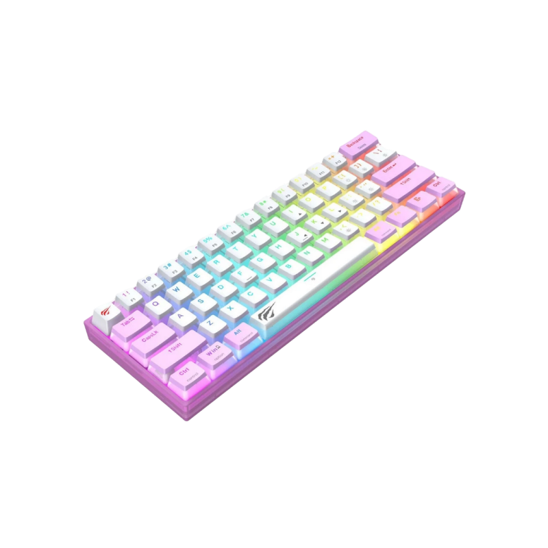 Gaming Keyboard Havit KB877L, Mechanical, Red SW, Fn Keys, All keys roll-over, 61 Keys, 50M, RGB, Detachable cable, 1.5m, USB,