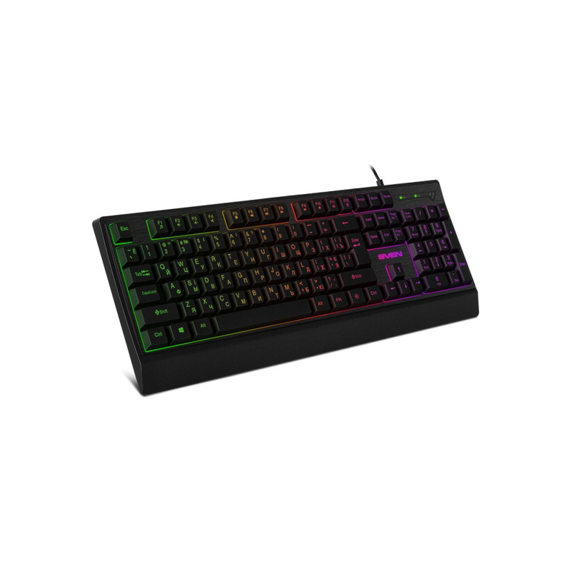 Gaming Keyboard SVEN KB-C7150EL, Multicolored backlit, 12 Fn keys, Black, USB