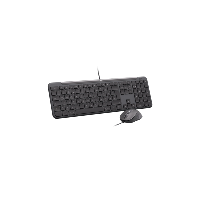 Клавиатура и мышь Logitech Signature Slim MK620, USB-C, бесшумная печать, 4000 точек на дюйм, 4 кнопки, 1,8/1,8 м, EN, черная