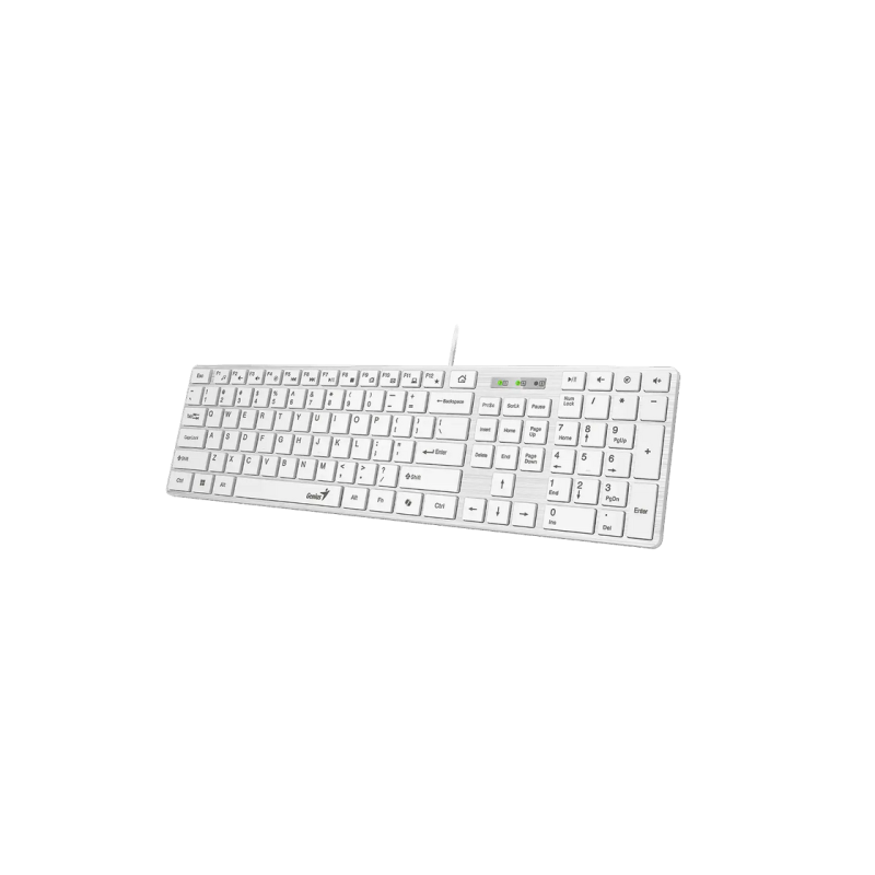 Keyboard Genius SlimStar 126, Multimedia, 12 Fn keys, Low-profile, Chocolate keycap, Smart, Brushed metal finish, 1