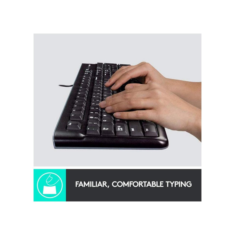 Клавиатура Logitech MK120, EN/RU, Black