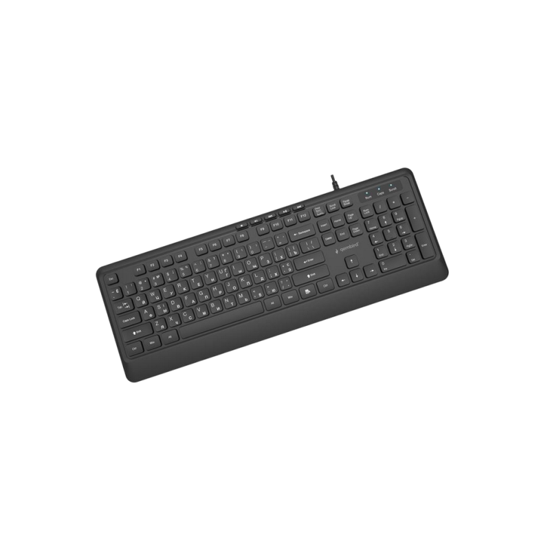Keyboard Gembird KB-MCH-05-CYRL, Slimline, 12 FN keys, 5 multimedia keys, Chocolate type, 1.8m, USB-A + C, EN/RU,