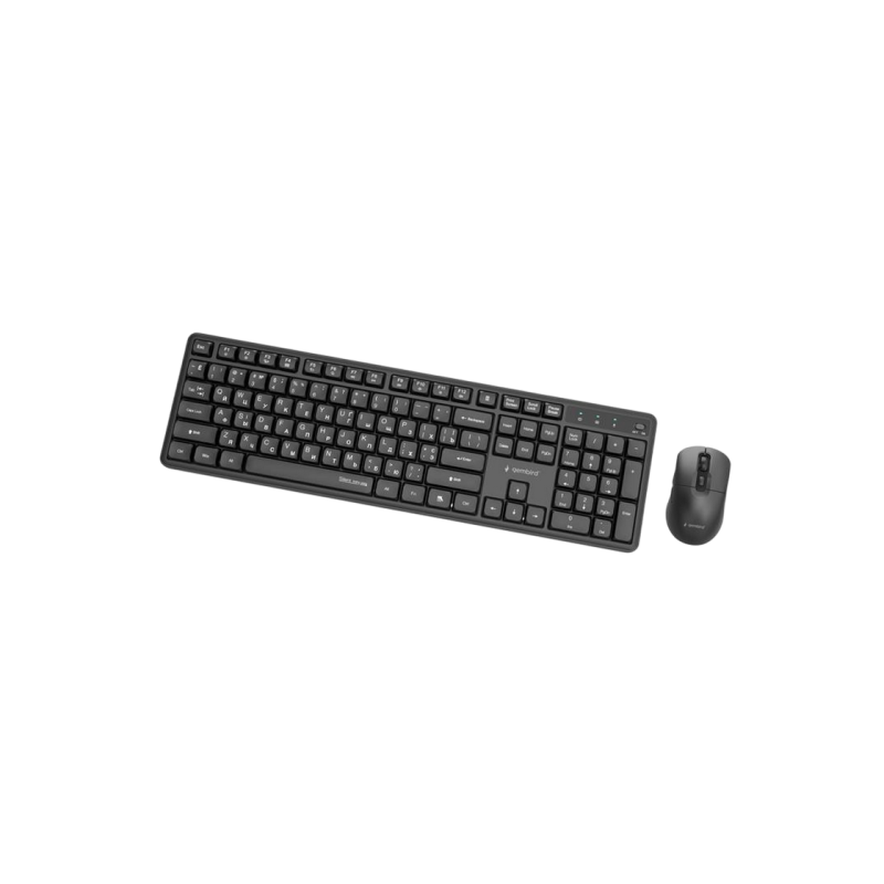 Wireless Keyboard & Mouse Gembird Silent key Pro Business KBS-WMS-01-CYRL, Slim , 5000dpi, 6 buttons,