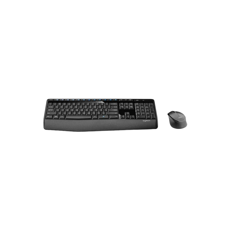 Wireless Keyboard & Mouse Logitech MK345, Spill-resist, Palm rest, US Layout, 2xAAA/1xAA, Black
