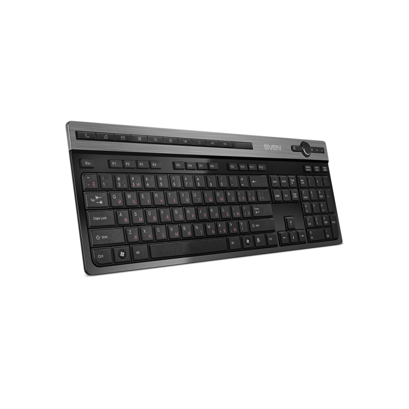 Keyboard Sven KB-E5500W, Black/Silver, 219156