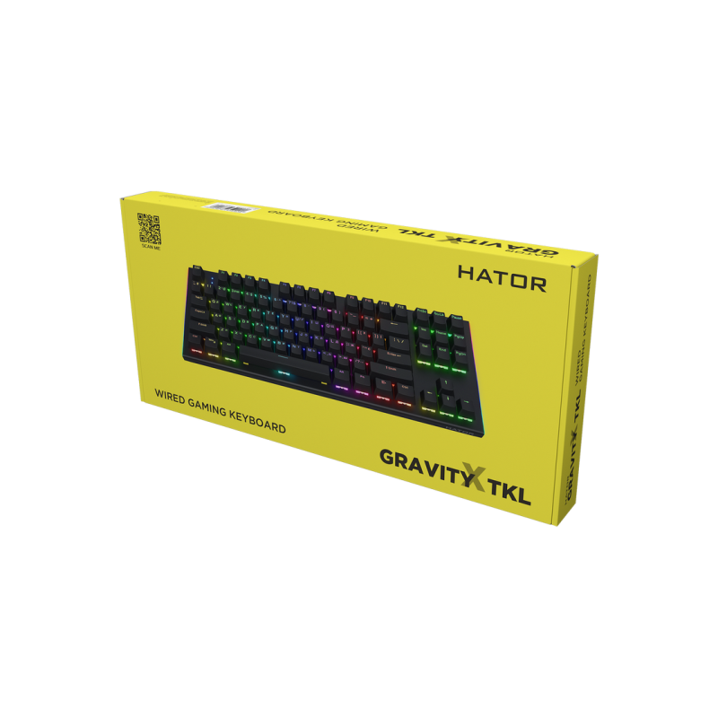 Игровая клавиатура HATOR Gravity X TKL, RGB, 1,8 м, USB, EN/UA, черная