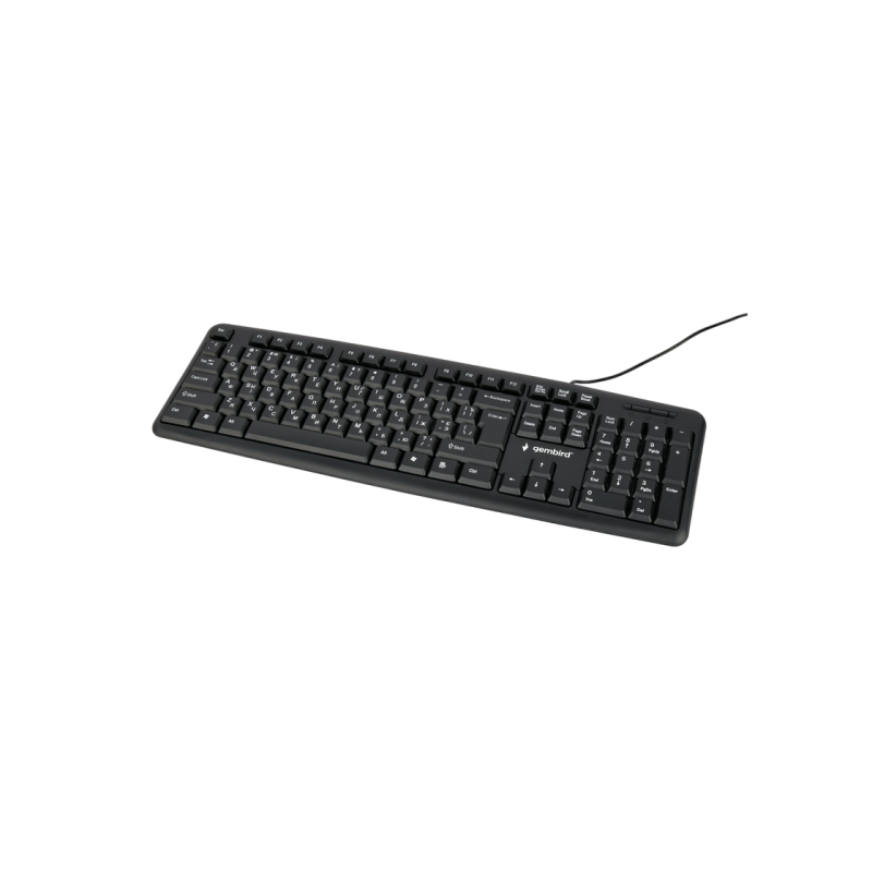 Keyboard Gembird KB-U-103-UA, Full size, Silent, 1.8m, USB, EN/UA, Black
