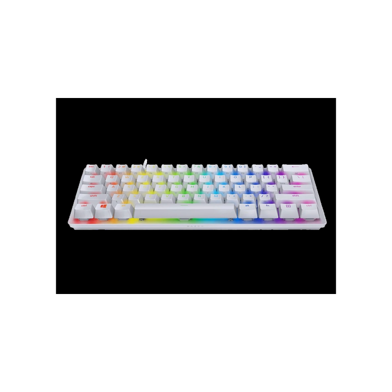 Gaming Keyboard Razer Huntsman Mini, Optical Clicky SW, Doubleshot PBT Keycaps,US Layout,USB, White