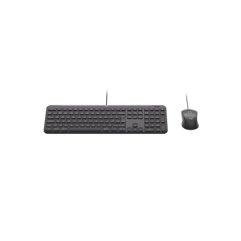 Клавиатура и мышь Logitech Signature Slim MK620, USB-C, бесшумная печать, 4000 точек на дюйм, 4 кнопки, 1,8/1,8 м, EN, черная