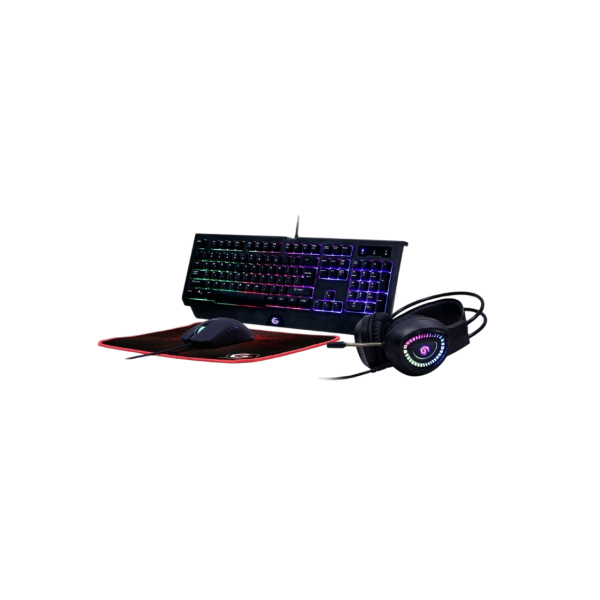 Gaming Keyboard & Mouse & Mouse Pad & Headset Gembird GGS-UMGL4-01, US Layout, USB/3.5mm /US layout