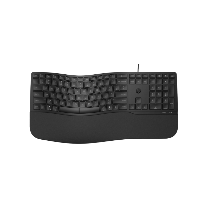Keyboard HP 480 Comfort wired, Full size, 3-zone layout, 23 prog.keys, 1,5m Cable, USB-A, EN/RU, Black