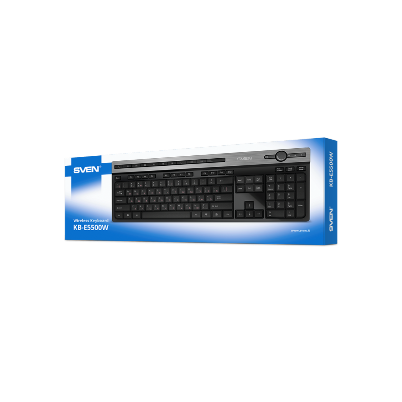 Keyboard Sven KB-E5500W, Black/Silver, 219156