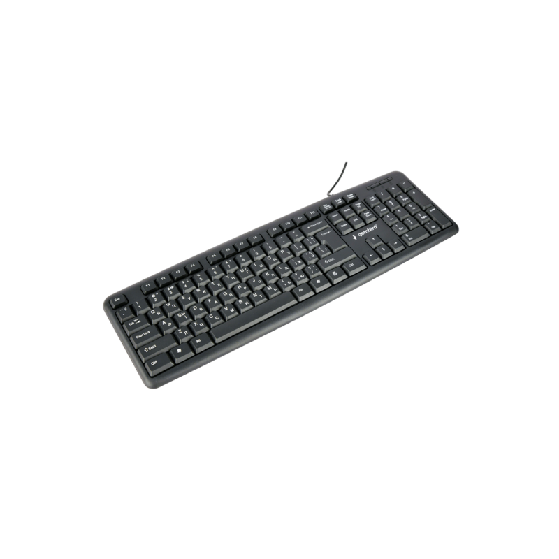 Keyboard Gembird KB-U-103-UA, Full size, Silent, 1.8m, USB, EN/UA, Black