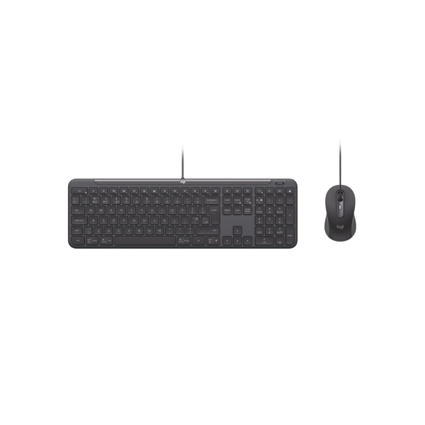 Клавиатура и мышь Logitech Signature Slim MK620, USB-C, бесшумная печать, 4000 точек на дюйм, 4 кнопки, 1,8/1,8 м, EN, черная