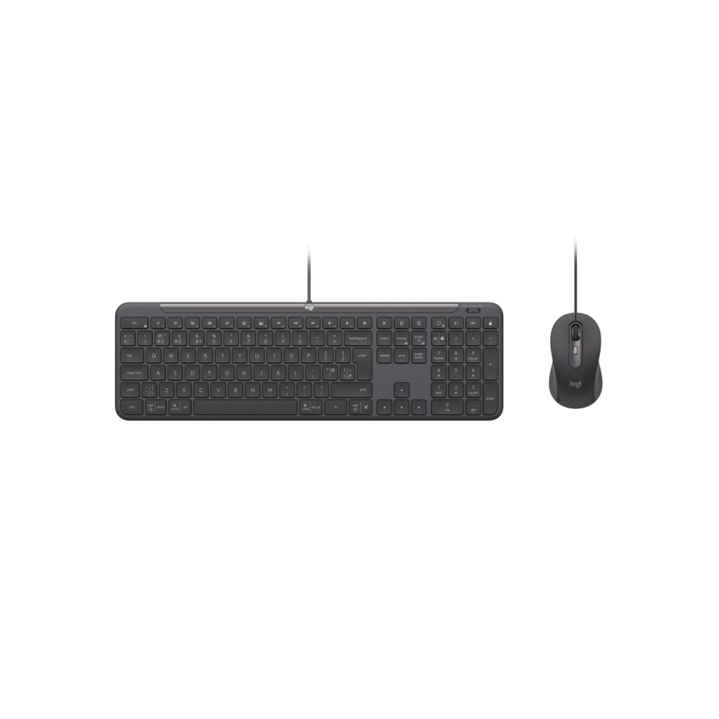 Клавиатура и мышь Logitech Signature Slim MK620, USB-C, бесшумная печать, 4000 точек на дюйм, 4 кнопки, 1,8/1,8 м, EN, черная