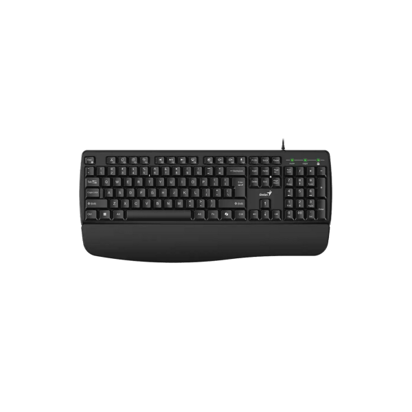 Keyboard Genius KB-123, Classic, 12 Fn Keys, Concave Keycaps, Spill Resistant, One Palm Rest, 1.5m, USB, EN/RU, 