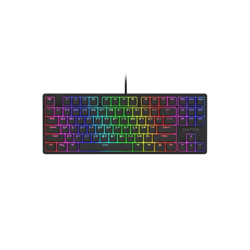 Игровая клавиатура HATOR Rockfall 2 Mecha TKL, RGB, 1,8 м, USB, EN/UA, черная