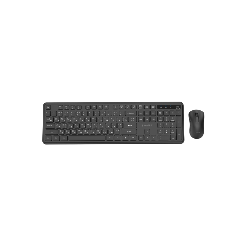 Wireless Keyboard & Mouse Gembird Slim Pro Business KBS-WPS-01-CYRL, Chocolate, 1200dpi, 3 buttons, 