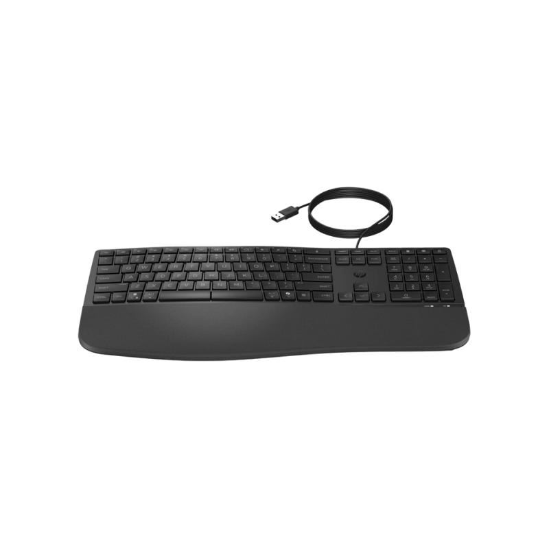 Keyboard HP 480 Comfort wired, Full size, 3-zone layout, 23 prog.keys, 1,5m Cable, USB-A, EN/RU, Black