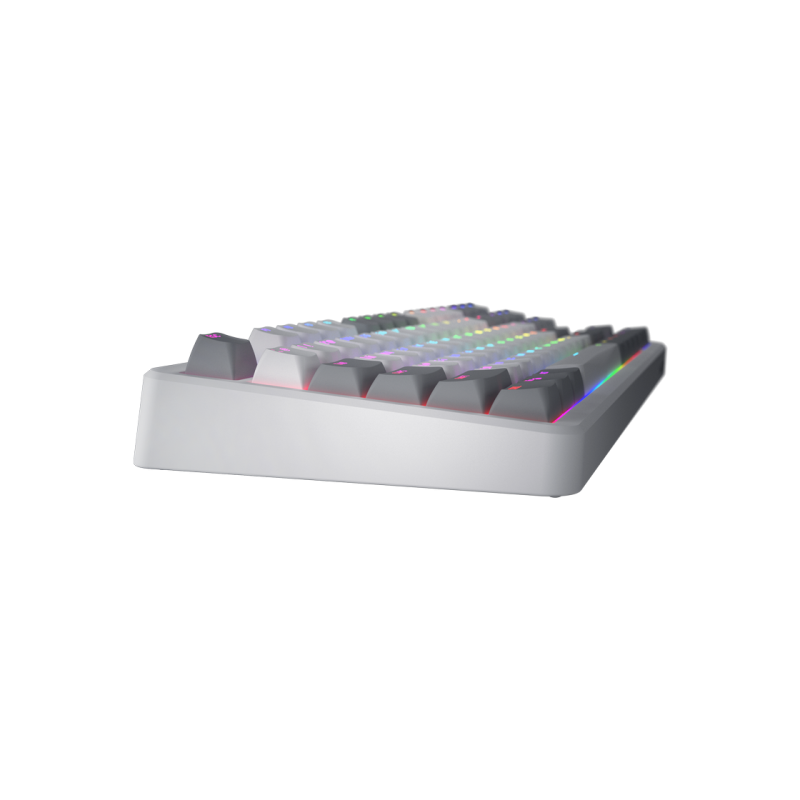 Wireless Gaming Keyboard HATOR Rockfall 3 Mecha TKL, RGB, 2.4GHz, BT5.3, USB/Type-C, EN/UA, 1.8m, 4000 мАh, White