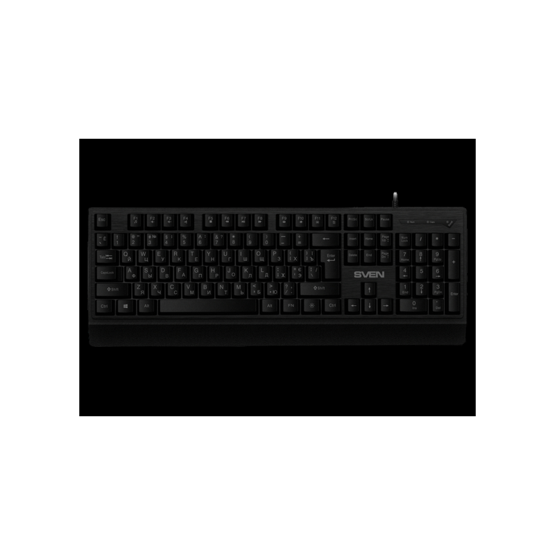 Gaming Keyboard SVEN KB-C7150EL, Multicolored backlit, 12 Fn keys, Black, USB