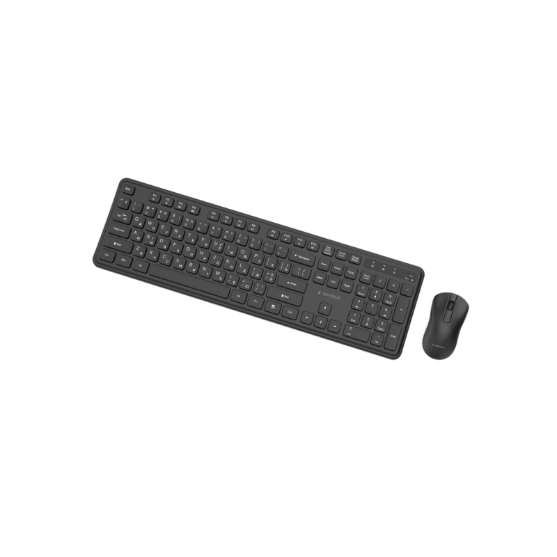 Wireless Keyboard & Mouse Gembird Slim Pro Business KBS-WPS-01-CYRL, Chocolate, 1200dpi, 3 buttons,
