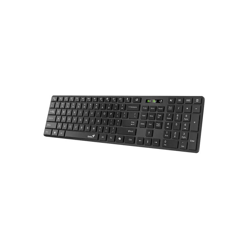 Wireless Keyboard Genius SlimStar 7250BT, Multimedia, 12 Fn Keys, Chocolate keys, Battery indicator, 1xAA, 2.4Ghz+