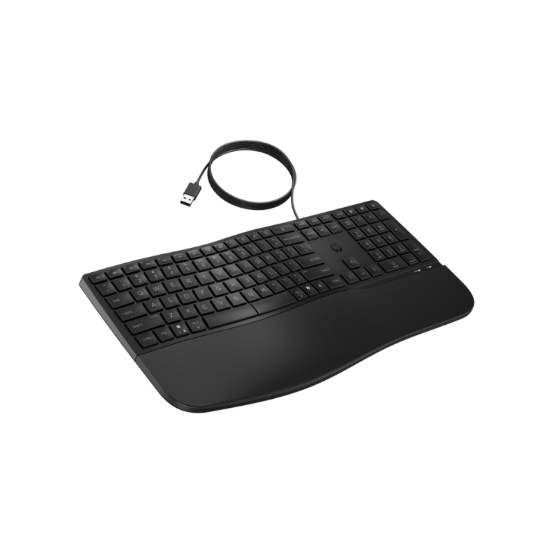 Keyboard HP 480 Comfort wired, Full size, 3-zone layout, 23 prog.keys, 1,5m Cable, USB-A, EN/RU, Black
