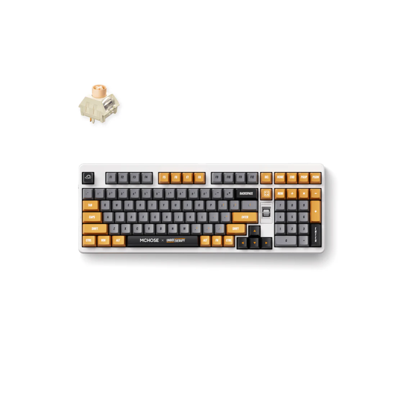 Gaming Wireless Keyboard MCHOSE x Unbox Therapy UT98, Mechanical, 98% Layout, Icy Creamsicle SW, EN, Retro Therapy