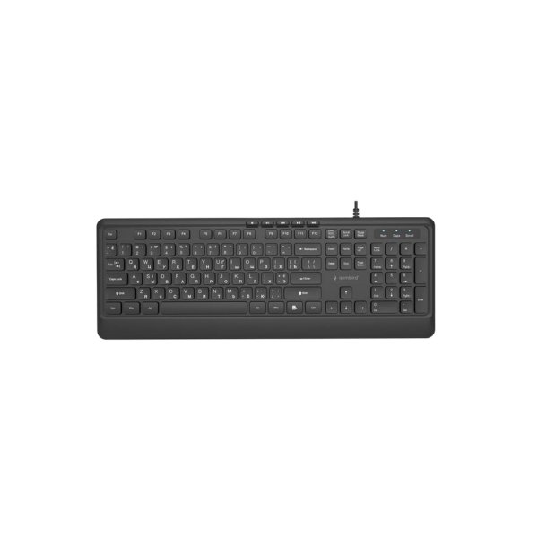 Keyboard Gembird KB-MCH-05-CYRL, Slimline, 12 FN keys, 5 multimedia keys, Chocolate type, 1.8m, USB-A + C, EN/RU, 