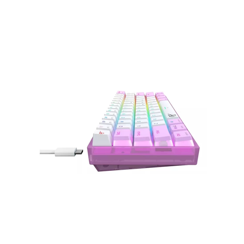 Gaming Keyboard Havit KB877L, Mechanical, Red SW, Fn Keys, All keys roll-over, 61 Keys, 50M, RGB, Detachable cable, 1.5m, USB,