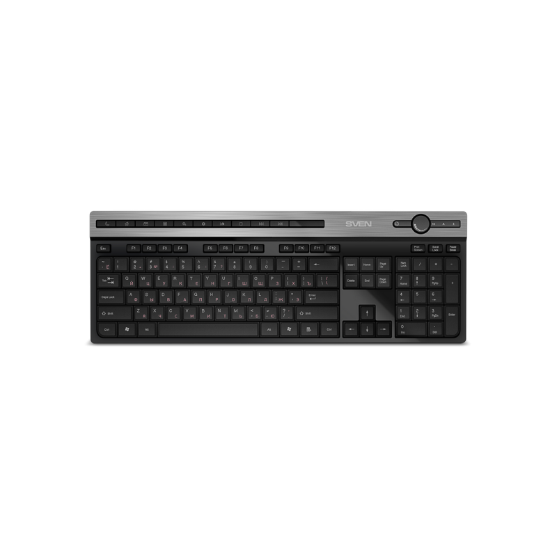 Keyboard Sven KB-E5500W, Black/Silver, 219156